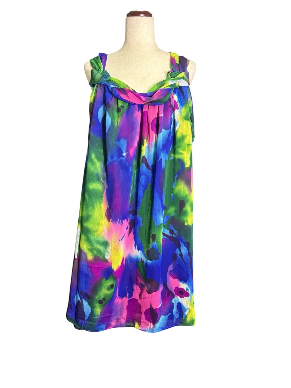 Lane Bryant Watercolor Floral Chiffon Overlay Dress Plus Size